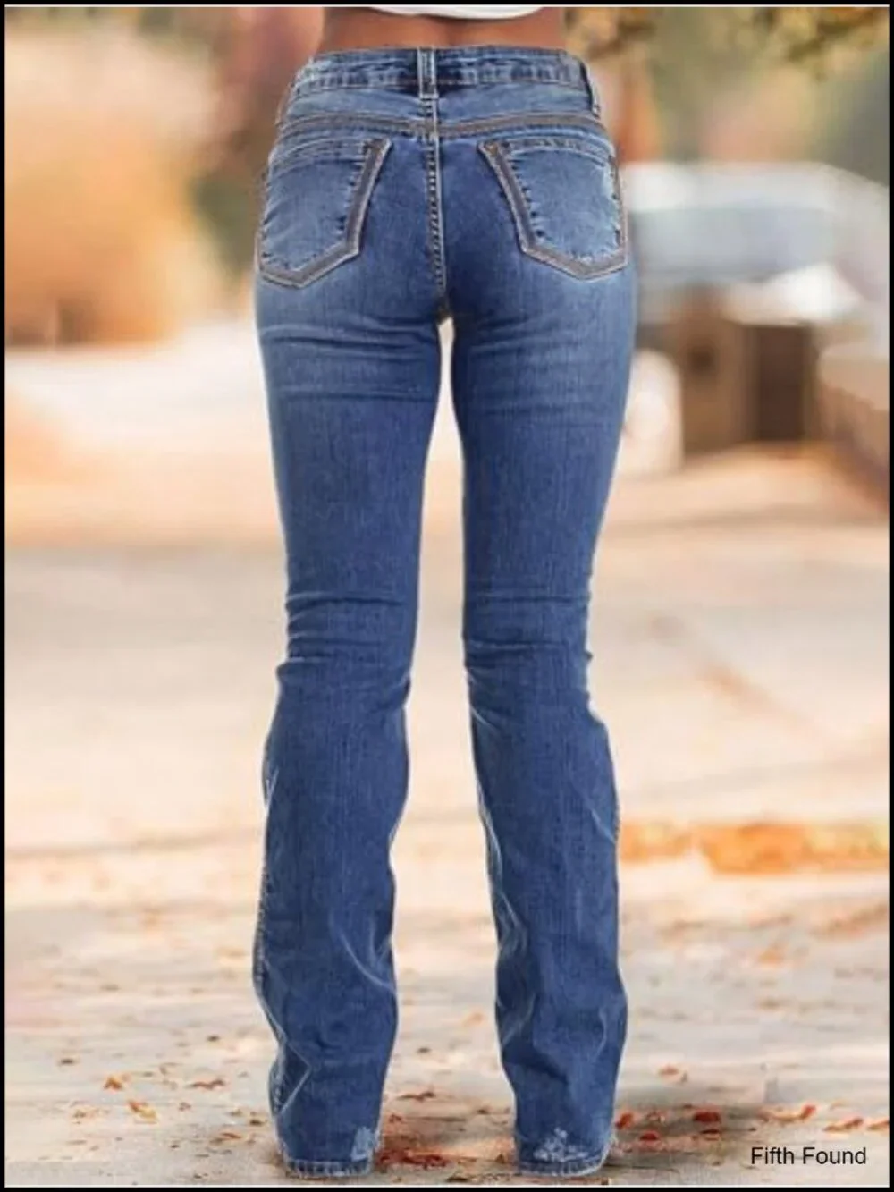 Mid Rise Bootcut Jeans Stretchy Flare Bell Bottom Denim